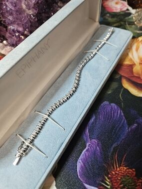 Vintage Epiphany Diamonique 925 Silver Tennis Bracelet